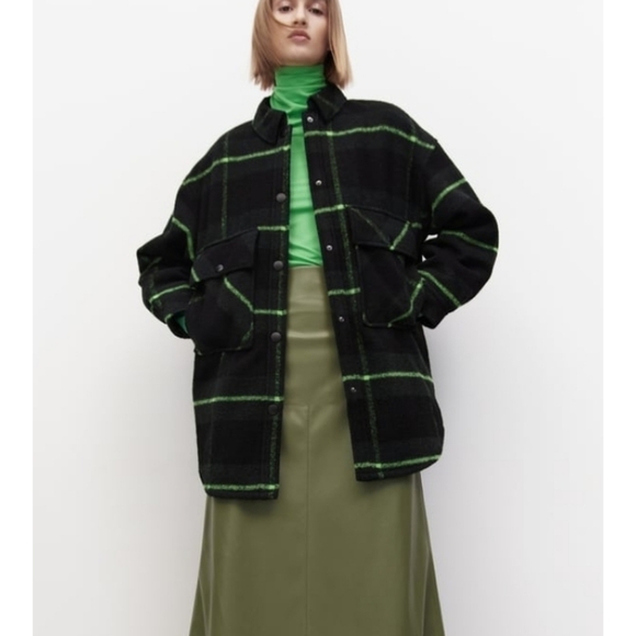 ZARA plaid padded overshirt - Picture 4 of 9